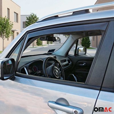 2015-2024 Jeep Renegade Window Visor Vent Rain Deflector Black Smoke 4x