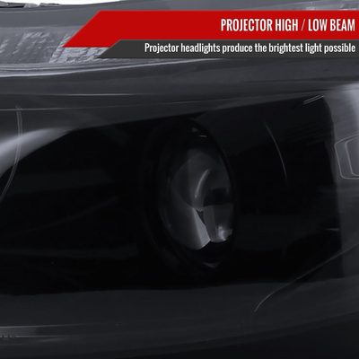 2012-2014 Ford Focus Projector Headlights LED Light &Turn Signal Lights Black