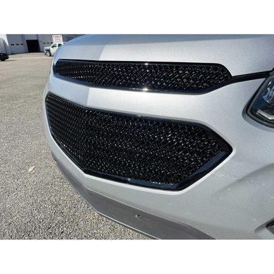 2016-2017 Chevrolet Equinox Grille Overlay Gloss Black 2Pcs ABS Plastic