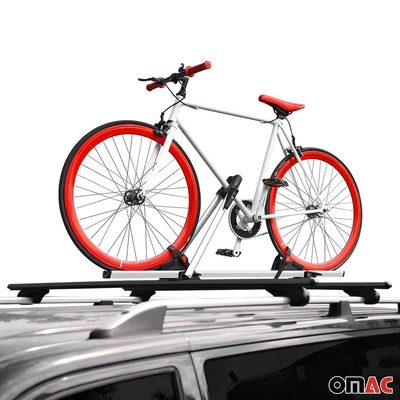 Bike Carrier Roof Rail Rack Cross Bars Luggage 47" Black Aluminum Set