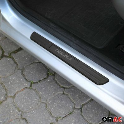 2018-2024 VW Tiguan Door Sill Scuff Plate Illuminated Brushed Stainless Steel Dark 4x