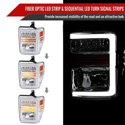2008-2010 Ford F-250/350/450/550 SuperDuty Signal Factory Headlights Chrome