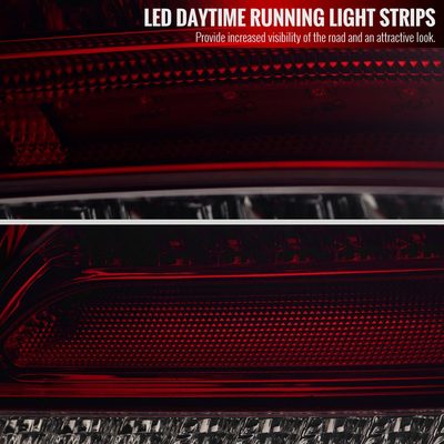 2001-2004 Mercedes Benz W203 C-Class Signal LED Tail Lights Chrome/Red Smoke
