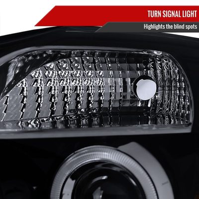 2004-2015 Nissan Titan/ 2004-2007 Armada Dual Halo Projector Headlights Black