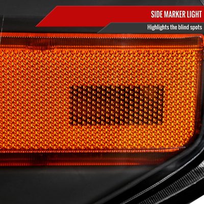 2014-2021 Toyota Tundra Factory Headlights w/LED Light Strip Matt Black/Clear