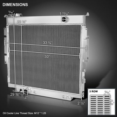 1983-1994 Ford F-150/F-250/F-350/F59 Aluminum 3-Row Performance Radiator