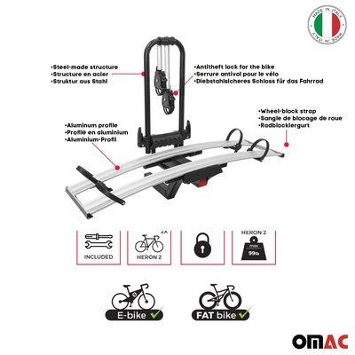 Hitch Mounted Foldable 2 Bicycle Carrier 2” Receiver Car Truck SUV