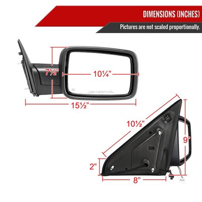 2013-2019 Dodge RAM Black Auto-Fold & Heated Side Mirror Turn Signal Passenger