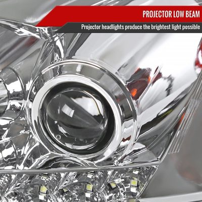 2005-2010 Pontiac G6 Projector Headlights w/ LED Light Strip Chrome/Clear Lens