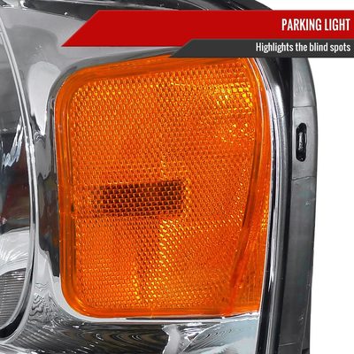 2004-2008 Ford F-150/ 06-2008 Lincoln Mark LT Headlights Amber Reflectors Chrome