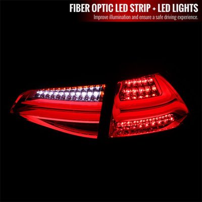 2015-2017 VW Golf/GTI LED Tail Lights Chrome Housing/Red Lens