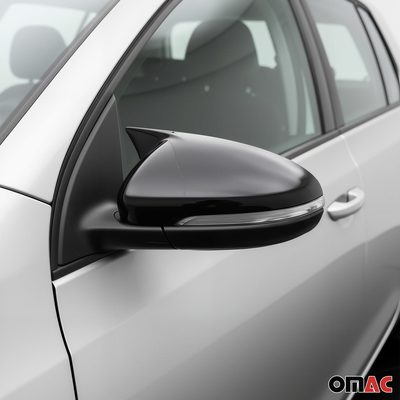2012-2016 VW EOS Side Mirror Cover Caps Piano Black 2 Pcs