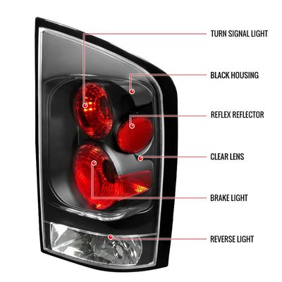 2005-2015 Nissan Armada Tail Lights Matte Black Housing/Clear Lens