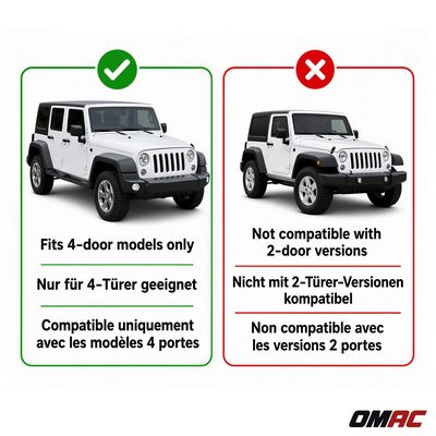 2007-2013 Jeep Wrangler Floor Mats Liners Full Set All Weather