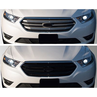 2013-2019 Ford Taurus Grille Overlay Gloss Black 1Pcs ABS Plastic