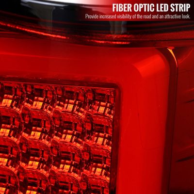 2004-2015 Nissan Titan LED Tail Lights with White LED Tube Chrome/Red Lens