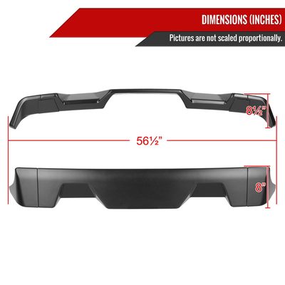2007-2013 Toyota Tundra Rear Roof Matte Black Truck Spoiler Wing Kit