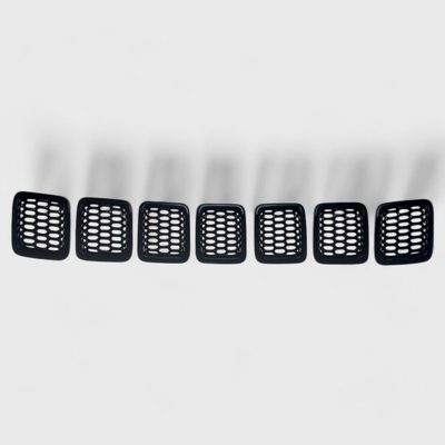 2017-2021 Jeep Compass Grille Overlay Gloss Black 7Pcs ABS Plastic