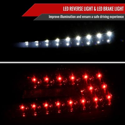 2015-2021 Subaru WRX Sequential White Bar LED Tail Lights Glossy Black/Smoke