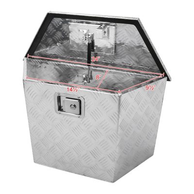 Universal 15~28" Heavy Duty Alu Truck Trailer Tongue Tool Box w/Lock & Keys