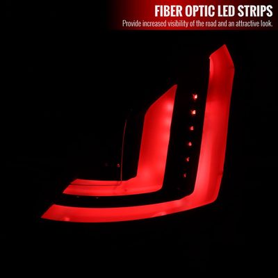 2014-2019 Ford Fiesta Hatchback LED Bar Tail Lights Matte Black/Clear Lens
