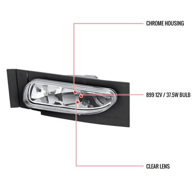 1994-1998 Ford Mustang V6 899 Fog Lights Kit Chrome Housing/Clear Lens