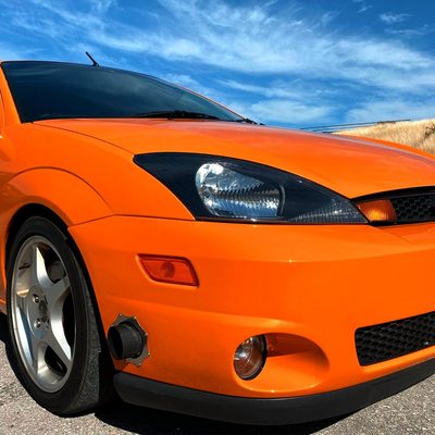 2000-2004 Ford Focus Factory Style Crystal Headlights Matte Black/Clear Lens