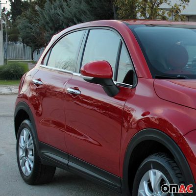 2016-2023 Fiat 500X Window Molding Trim Streamer Stainless Steel Silver 4Pcs