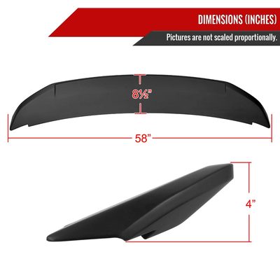 2010-2014 Ford Mustang Matte Black ABS Factory GT500 Style Rear Spoiler