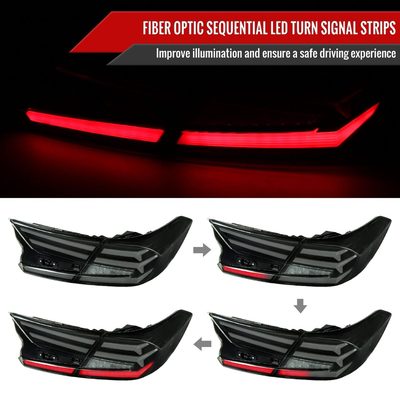 2018-2022 Honda Accord Sedan LED Signal Tail Lights Glossy Black/Smoke