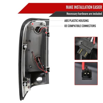 2007-2014 Chevy Silverado LED Tail Lights - OZ Chrome Housing/Smoke Lens