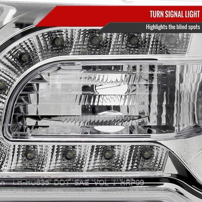 2005-2010 Chrysler 300 Projector Headlights w/ LED Light Strip Chrome/Clear