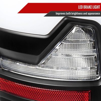 2002-2006 Dodge RAM 1500/2500/3500 White LED Bar Tail Lights Matte Black/Clear