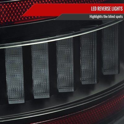2007-2009 Dodge RAM 1500/2500/3500 White LED Bar Tail Lights Matte Black/Smoke