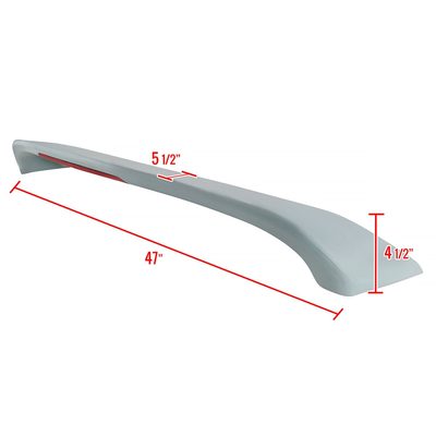 2003-2008 Mazda 6 Sedan Grey Primer Factory Rear Trunk Spoiler LED Brake Light