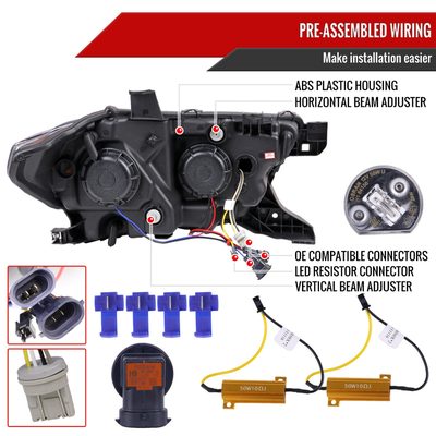 2016-2023 Toyota Tacoma Switchback LED C-Bar Projector Headlights Matt Black