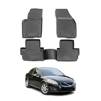 2007-2013 Volvo C30 Floor Mats Liners Full Set All Weather Black