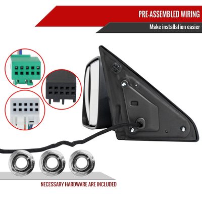 2019-2022 Ram 2500 3500 Black Auto-Fold Side Mirror & Turn Signal Driver Side