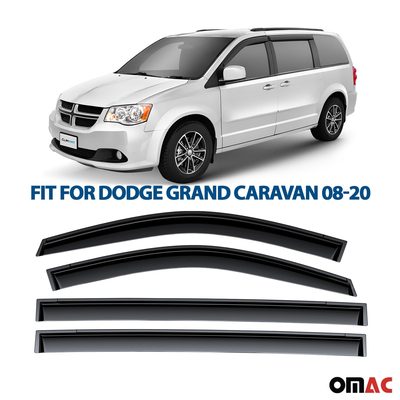 Clim Art Wind Deflectors for Chrysler Town and Country 2008-2016 Shatterproof 4x