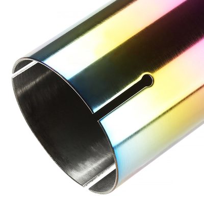 Universal 2.5" Inlet/3.875" Outlet Rainbow Steel Burnt Purple Exhaust Tips 2Pcs