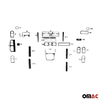 2000-2005 VW Jetta A4 Wooden Look Dashboard Console Trim Kit 25 Pcs