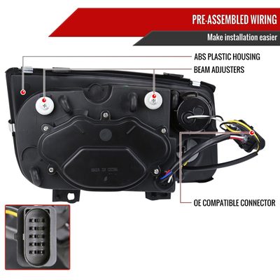 1999-2005 VW Jetta/Bora Mk4 Dual Halo Projector Headlights LED Light Black
