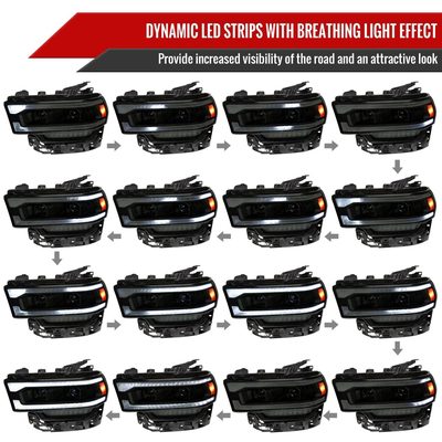 2019-2024 Dodge RAM 2500/3500/4500/5500 LED Signal Projector Headlights Smoke
