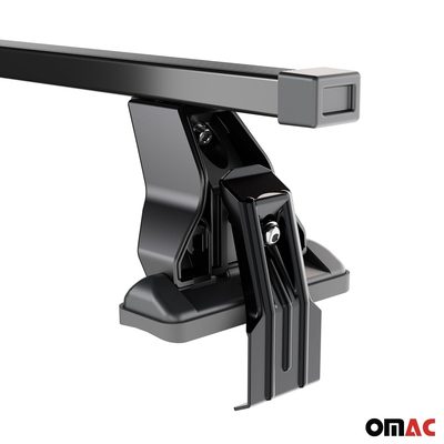 Smooth Roof Racks Cross Bars Carrier for Audi A4 2001-2004 Sedan Black 2Pcs