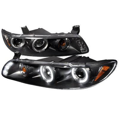 1997-2003 Pontiac Grand Prix Dual Halo Projector Headlights Matte Black/Clear