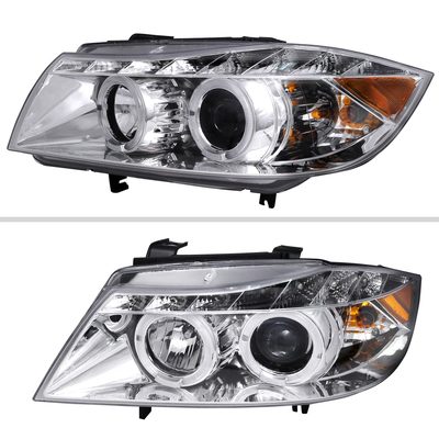 2006-2008 BMW E90 3 Series Sedan Dual Halo Headlights LED Light Chrome