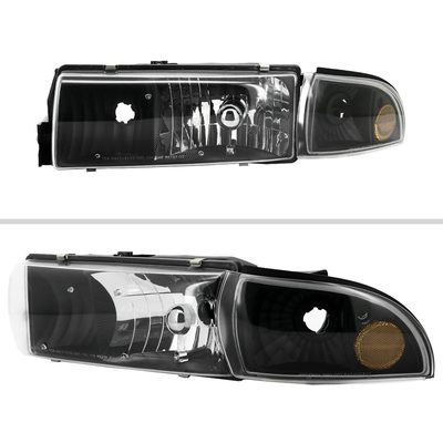 1991-1996 Chevy Caprice / Impala Factory Headlights Corner Signal Black