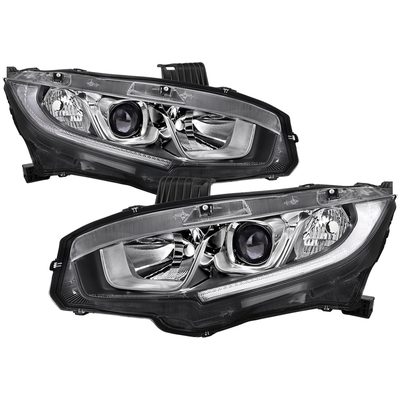 2016-2021 Honda Civic LED Strip Factory Projector Headlights Chrome/Clear