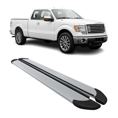 2009-2014 Ford F-150 Supercrew Cab Nerf Bars Side Steps Running Boards Silver