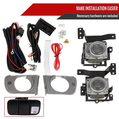 1992-1995 Honda Civic Sedan H3 Fog Lights Kit Switch & Wiring Harness Chrome